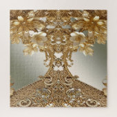 Modern Goud  Bloemen Jigsaw Puzzel (Verticaal)