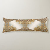 Modern Goud Bloemen Lichaam Kussen (Voorkant)