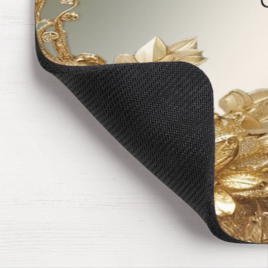 Modern Goud  Bloemen Mousepad Muismat (Hoek)