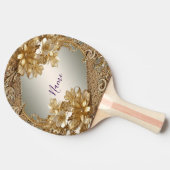 Modern Goud  Bloemen Ping Pong Paddle Tafeltennisbatje (Zijkant)