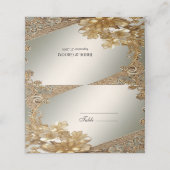 Modern Goud Bloemen Place Card Plaatskaartje (Buitenkant ongevouwen)