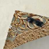 Modern Goud  Bloemen Strandlaken (In situ)