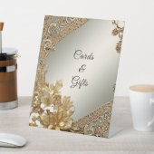 Modern Goud Bloemen Tafel Tekens Reclamebord Met Voetstuk (Insitu)