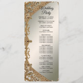 Modern Goud  Bloemen Trouwprogramma Programmakaart (Achterkant)