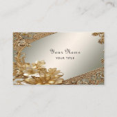 Modern Goud  Bloemen Visitekaartje (Voorkant)