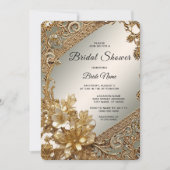 Modern Goud  Bloemen Vrijgezellenfeest Kaart (Voorkant)