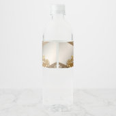 Modern Goud  Bloemen Waterflesetiket Waterfles Etiket (Achterkant)
