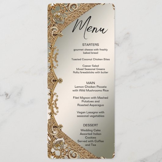 Modern Goud  Bloemenmenu Menu (Voorkant)