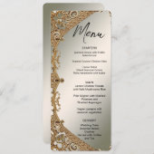 Modern Goud  Bloemenmenu Menu (Voorkant / Achterkant)