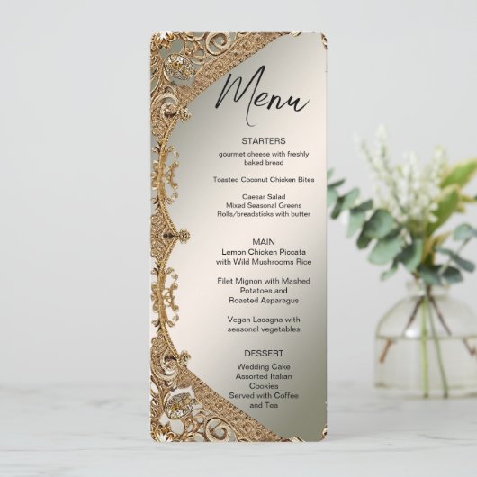 Modern Goud  Bloemenmenu Menu