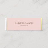 Modern Goud Blush Roze Wit Luxe Sjabloon Chique Mini Visitekaartje (Voorkant)