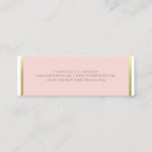 Modern Goud Blush Roze Wit Luxe Sjabloon Chique Mini Visitekaartje (Achterkant)