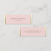 Modern Goud Blush Roze Wit Luxe Sjabloon Chique Mini Visitekaartje (Voorkant / Achterkant)