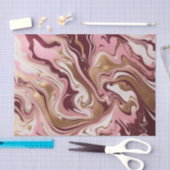 Modern Goud Bourgogne Roze Marmeren Vloeistof Verj Tissuepapier (Craft)