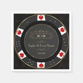 Modern Goud Casino Poker Chip Bruiloft  Servet