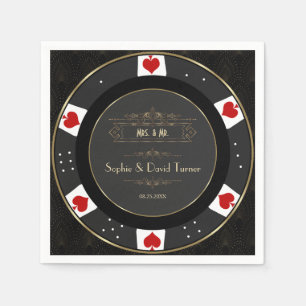 Modern Goud Casino Poker Chip Bruiloft  Servet