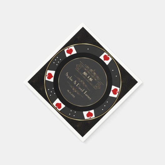 Modern Goud Casino Poker Chip Bruiloft  Servet (Hoek)