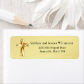 Modern Goud Christelijk Cross Return Adres Labels (Insitu)