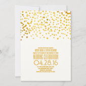 Modern Goud Confetti bruiloft uitnodiging (Voorkant)