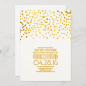 Modern Goud Confetti bruiloft uitnodiging (Voorkant / Achterkant)