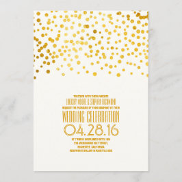 Modern Goud Confetti bruiloft uitnodiging