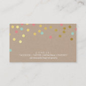 MODERN goud confetti spot patroon munt koraal kraf Visitekaartje (Achterkant)