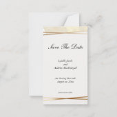 Modern Goud & Cream ingelijst Bruiloft Save-the-Da Notitiekaartje (Voorkant)