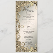 Modern Goud Decoratief Trouwmenu Menu (Voorkant)