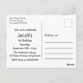 Modern Goud Een Eerste Verjaardag Foto Briefkaart (Achterkant)