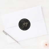 Modern Goud Eenvoudig Vreugde Zwart Retouradres Ronde Sticker (Envelop)