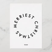 Modern Goud Eenvoudige Kerstfoto Nieuwjaar Folie Feestdagenkaart (Achterkant)