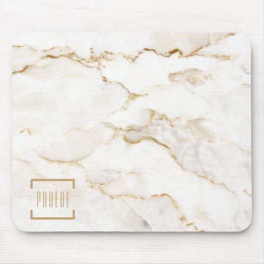 Modern goud effect marmerpatroon muismat (Voorkant)