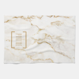 Modern goud effect marmerpatroon theedoek