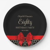 Modern Goud Egypte Geometrische Rode Boog 80e Verj Papieren Bordje (Voorkant)