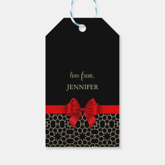 Modern Goud Egypte Geometrische Rode Boog Gelukkig Cadeaulabel (Achterkant)