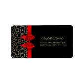 Modern Goud Egypte Geometrische Rode Boog Verjaard Etiket (Voorkant)