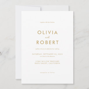 Modern Goud Elegant Bruiloft Kaart
