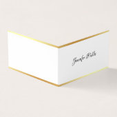Modern Goud Elegant Handschrift Eenvoudige Sjabloo Visitekaartje (Buitenkant)