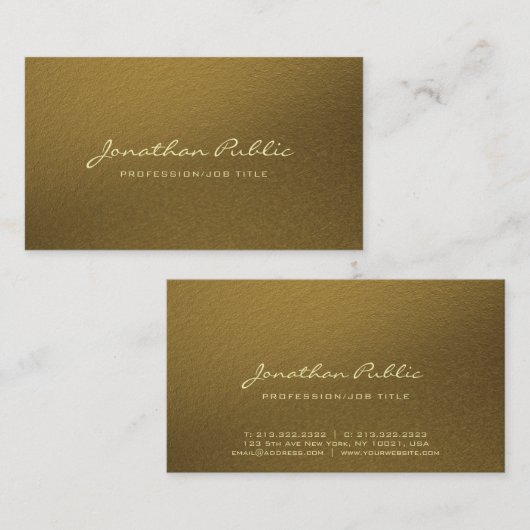 Modern Goud Elegant Professioneel Creatief Luxe Visitekaartje (Voorkant / Achterkant)
