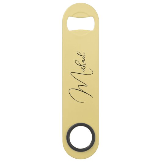 Modern goud Elegant Stijlvol Trendy Monogrammed Speed Flessenopener (Achterkant)