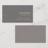 Modern goud Elegante Minimalistische Plain Chic Lu Visitekaartje (Voorkant / Achterkant)