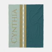 Modern goud en Blauwgroen Fleece Deken (Voorkant)