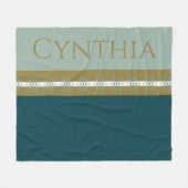 Modern goud en Blauwgroen Fleece Deken (Voorkant (Horizontaal))