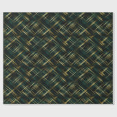 Modern goud en donkergroen geplakt cadeaupapier (Vlak)