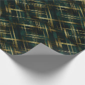 Modern goud en donkergroen geplakt cadeaupapier (Hoek)