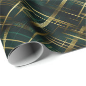 Modern goud en donkergroen geplakt cadeaupapier (Rol Hoek)