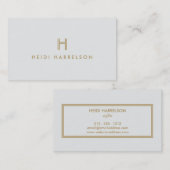 MODERN GOUD EN GRIJS INITIAAL MONOGRAM LOGO VISITEKAARTJE (Voorkant / Achterkant)