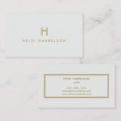  MODERN GOUD EN GRIJS INITIAAL MONOGRAM LOGO VISITEKAARTJE (Voorkant / Achterkant)