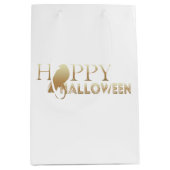 Modern goud en wit chique volwassen Halloween Medium Cadeauzakje (Voorkant)