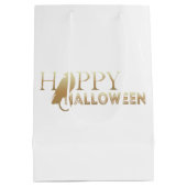 Modern goud en wit chique volwassen Halloween Medium Cadeauzakje (Achterkant)